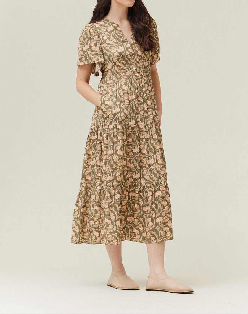 PRINTED MIDI DRESS - BTK COLLECTIONS