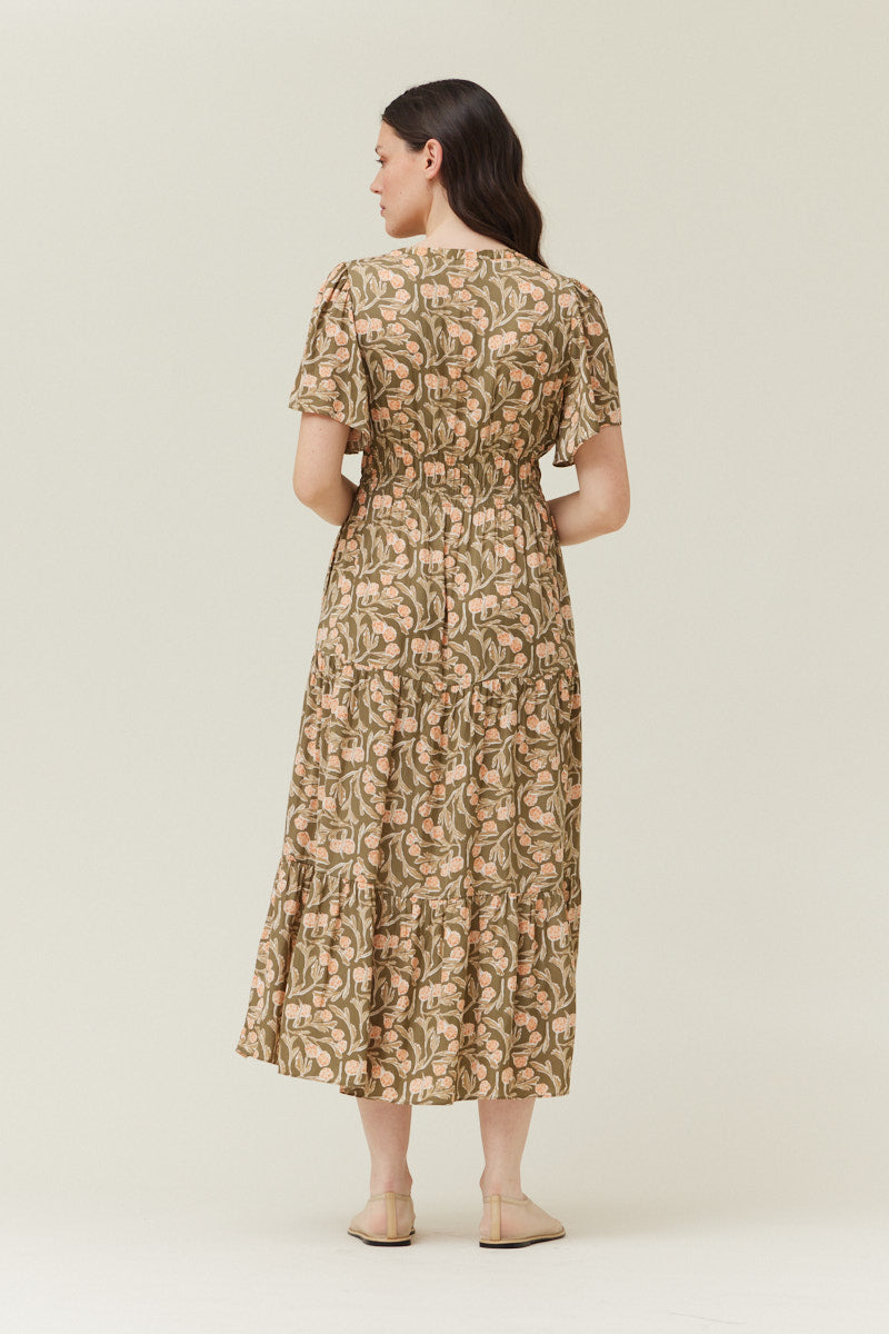 PRINTED MIDI DRESS