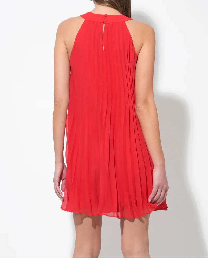 Corey Halter Pleated With 3D Floral Appliqué