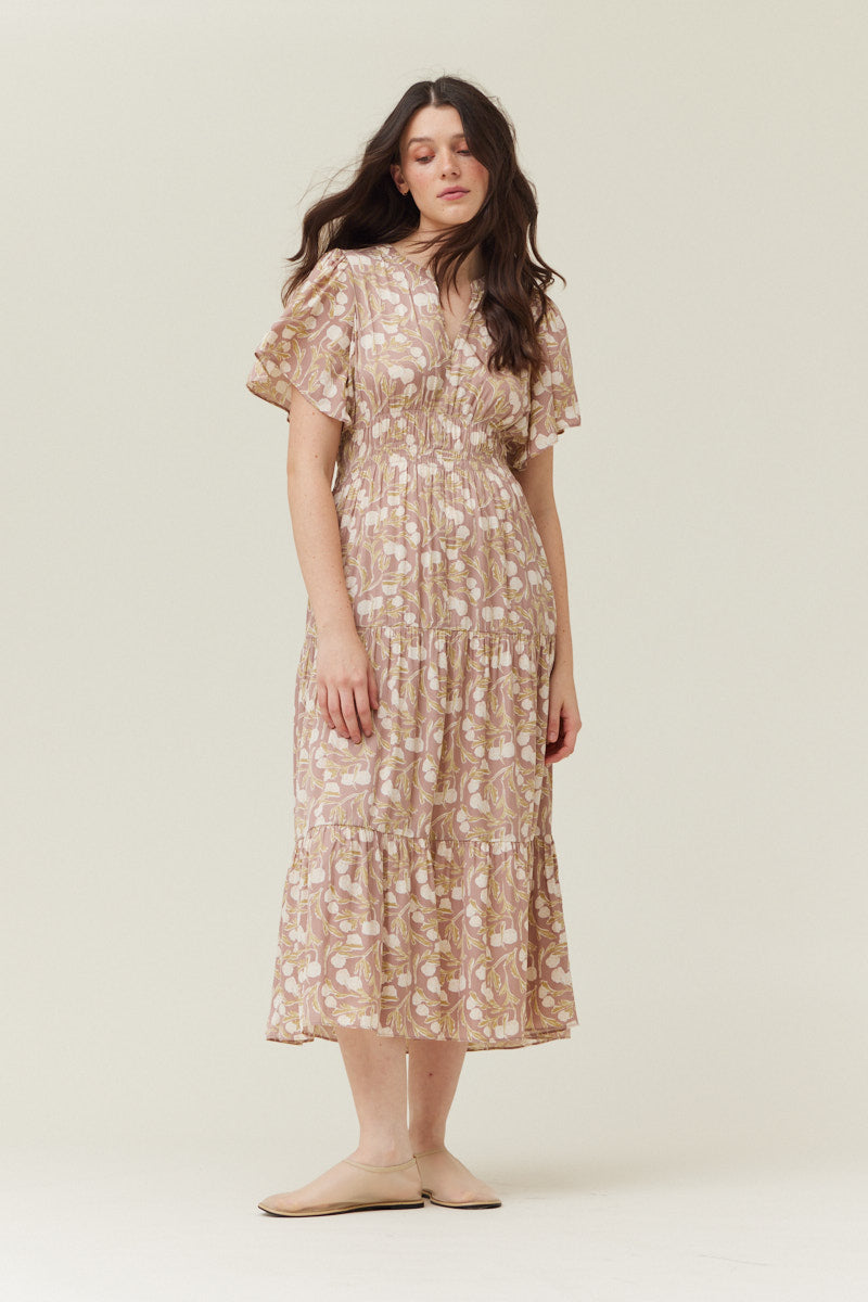 PRINTED MIDI DRESS