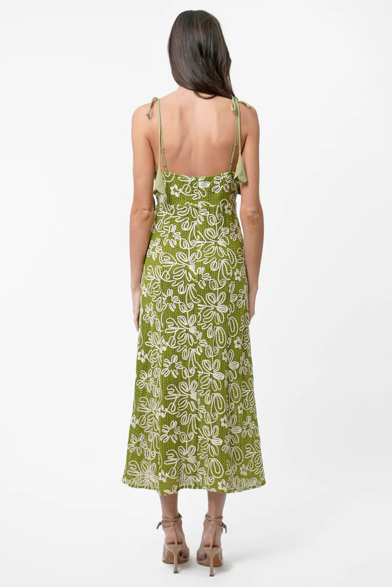 Trina Corded Textured Slip Midi Dress