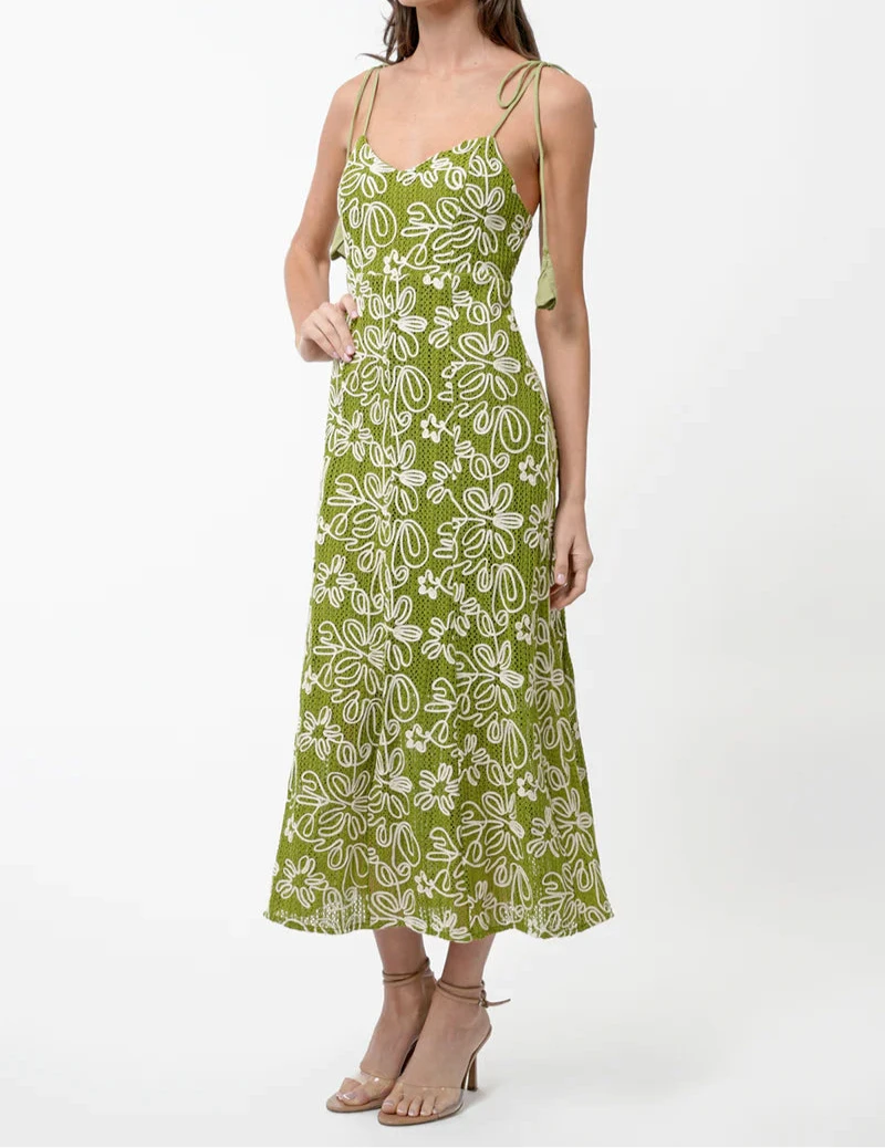 Trina Corded Textured Slip Midi Dress