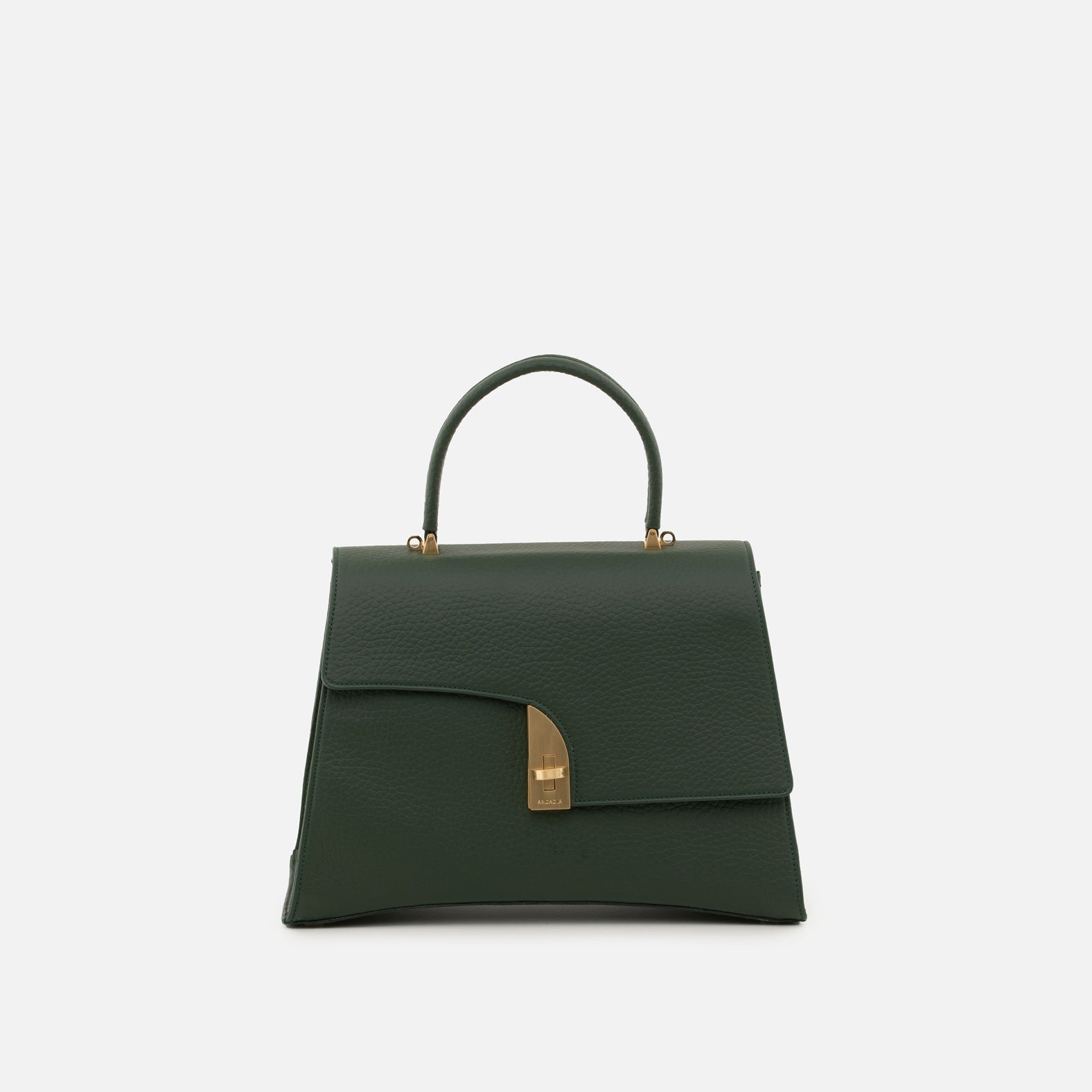 Arco Large Satchel in deep green with turn‑lock" width="160