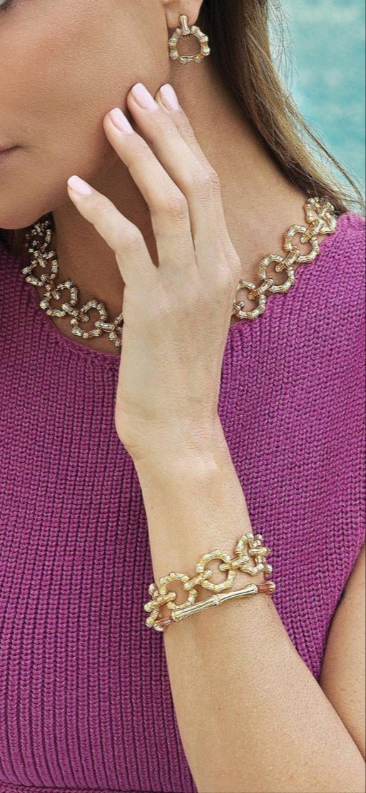 Bamboo Double Hoop Earrings - BTK COLLECTIONS