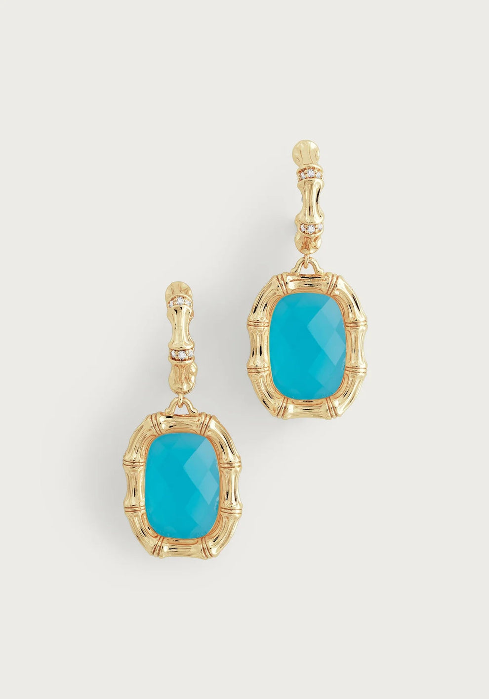 Bamboo With Stone Drop Earrings - BTK COLLECTIONS