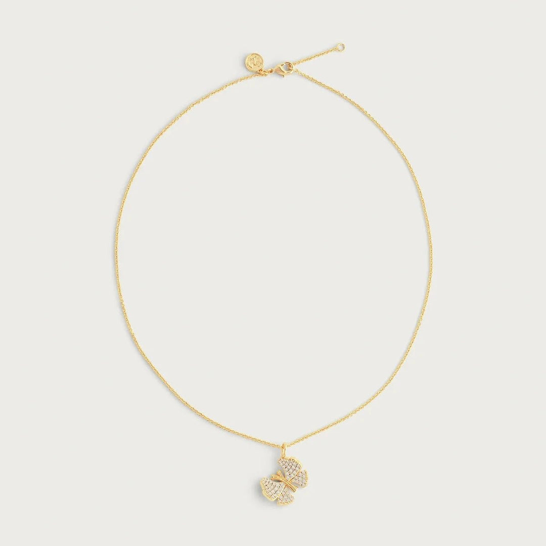 Butterfly White Pavé Small Necklace - BTK COLLECTIONS