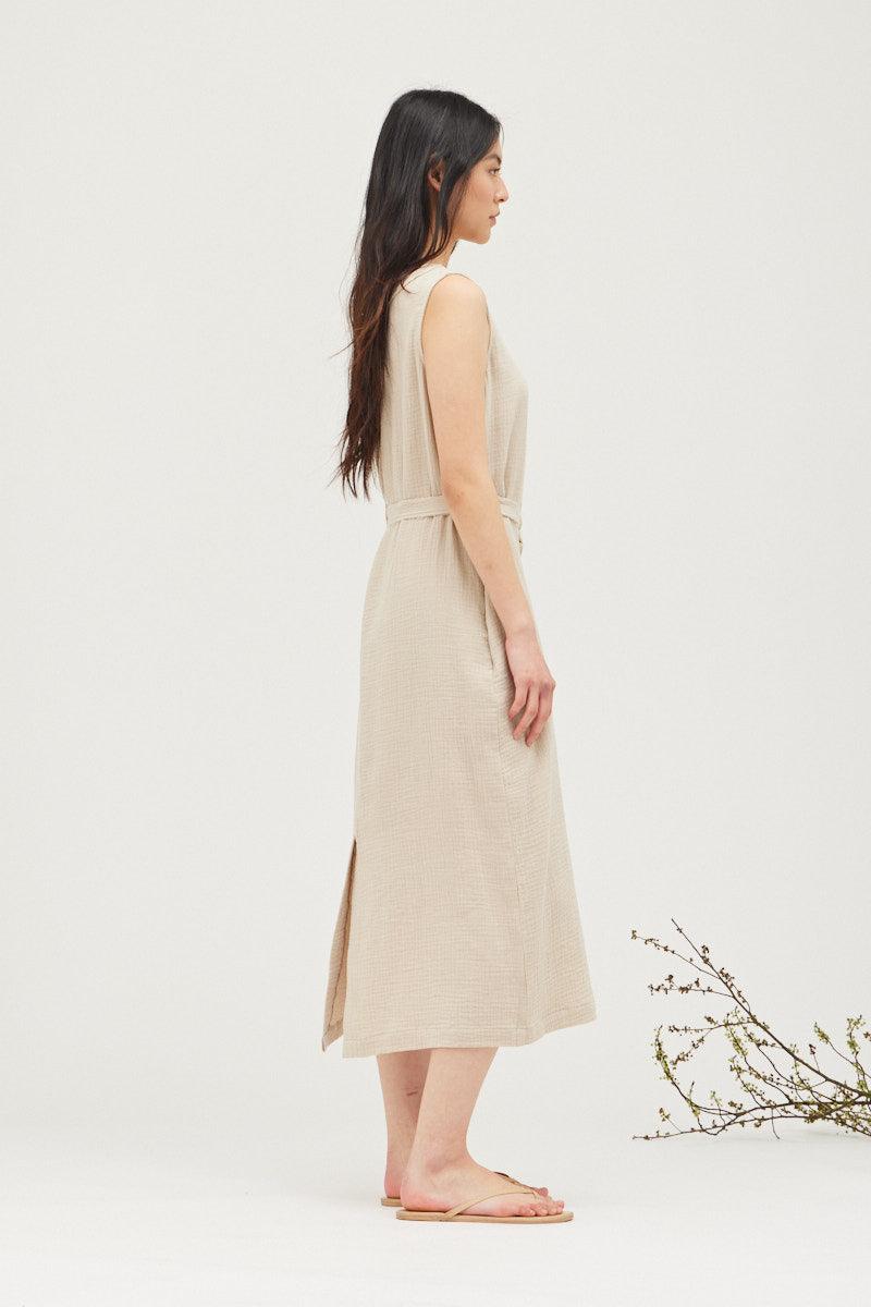 Cotton Gauze Sheath Dress - BTK COLLECTIONS