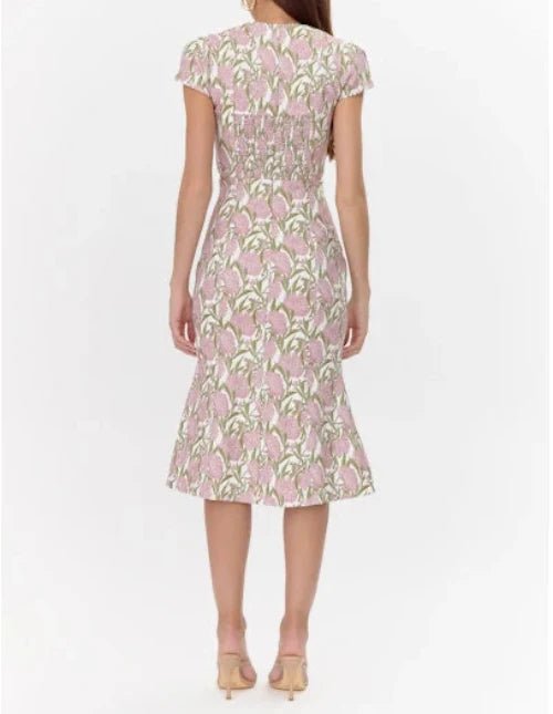Eris Jacquard Cap Sleeve Midi Dress - BTK COLLECTIONS