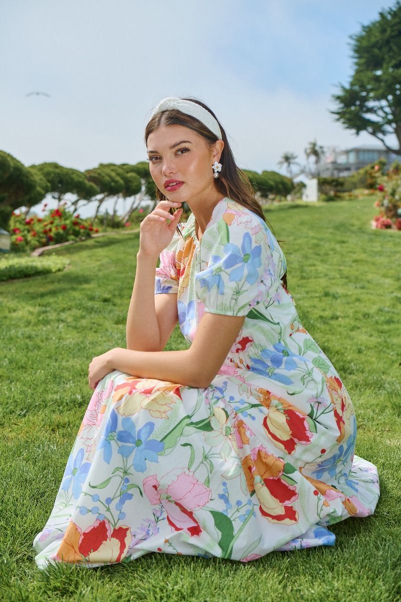 Juliet Floral Garden Becca Tiered Maxi Dress - BTK COLLECTIONS