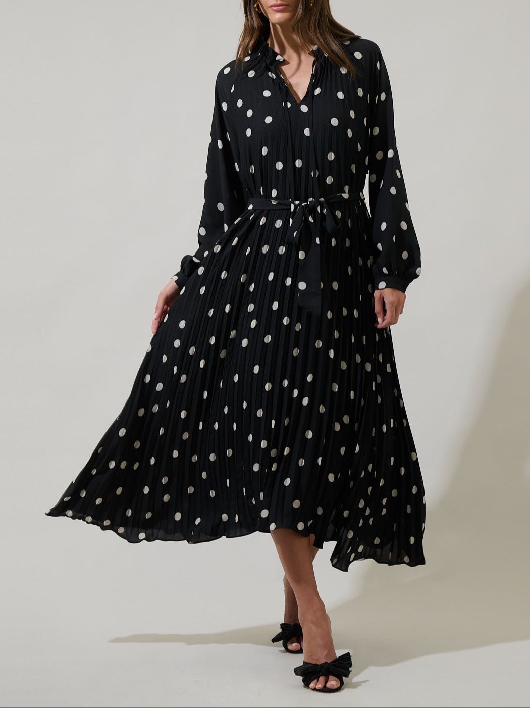 Kaline Polka Dot Marisa A-Line Midi Dress - BTK COLLECTIONS