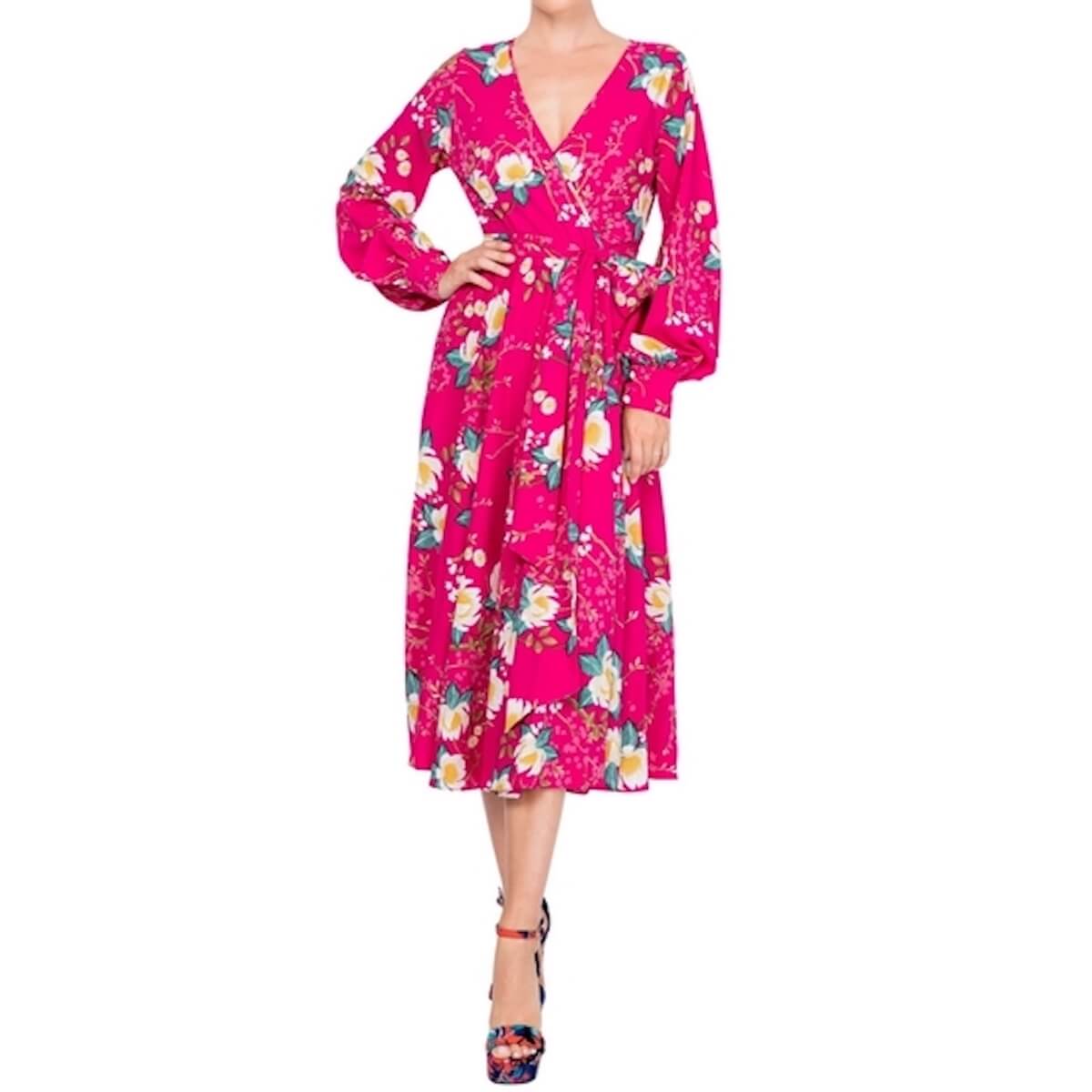LilyPad Midi Dress-Lotus Cranberry - BTK COLLECTIONS