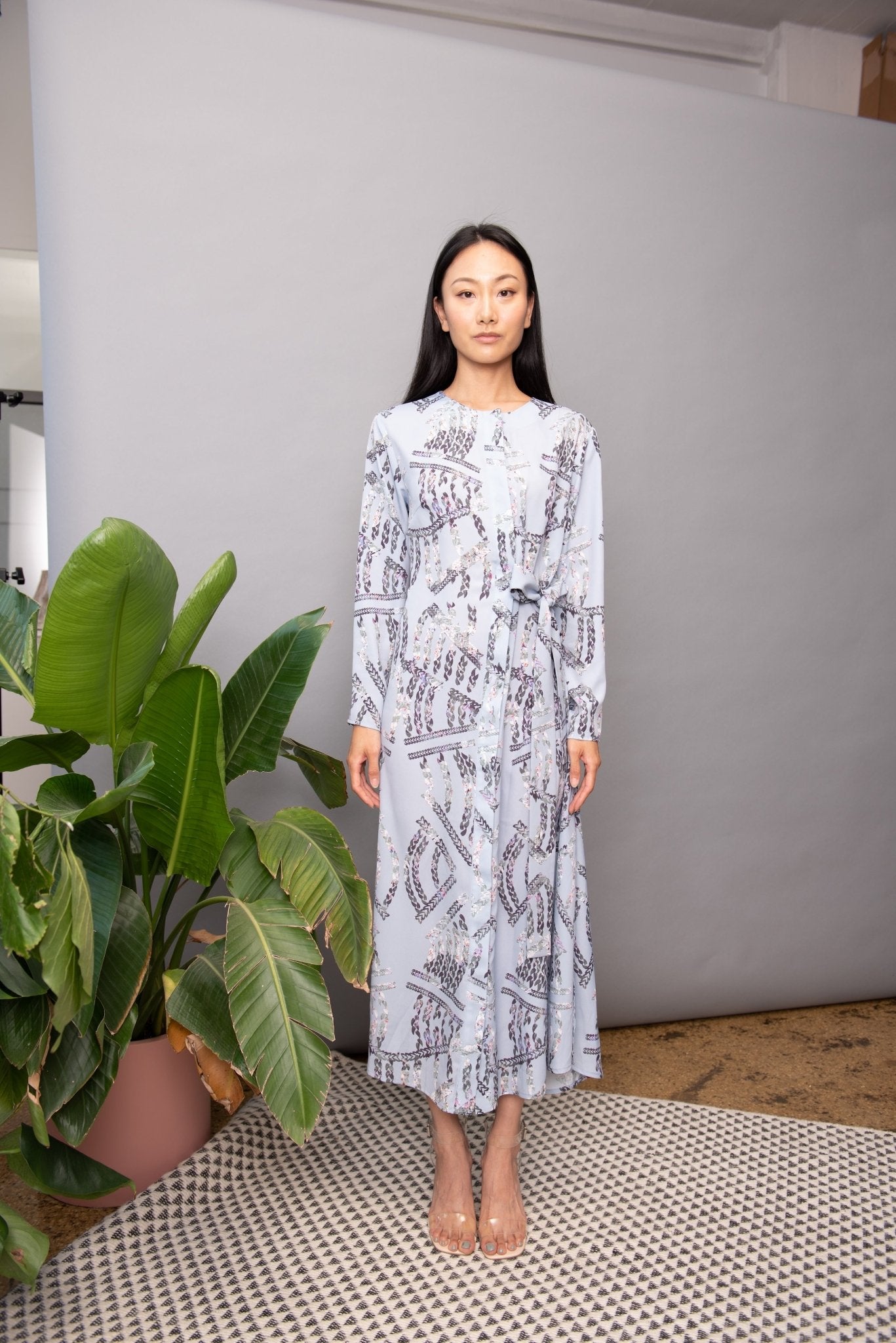 Macrame Sophia Long Sleeve Midi Dress - BTK COLLECTIONS