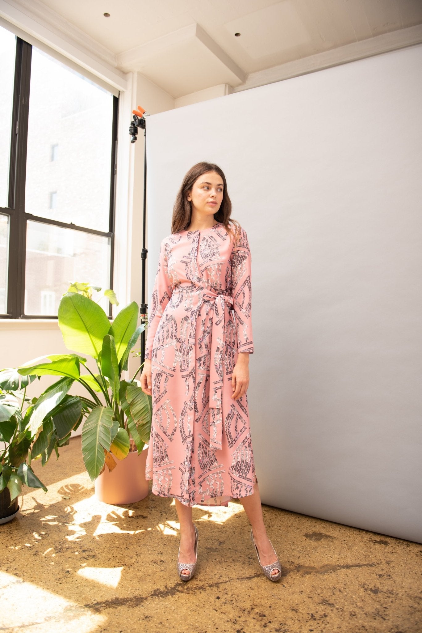 macrame midi dress Macrame Sophia Long Sleeve Midi Dress