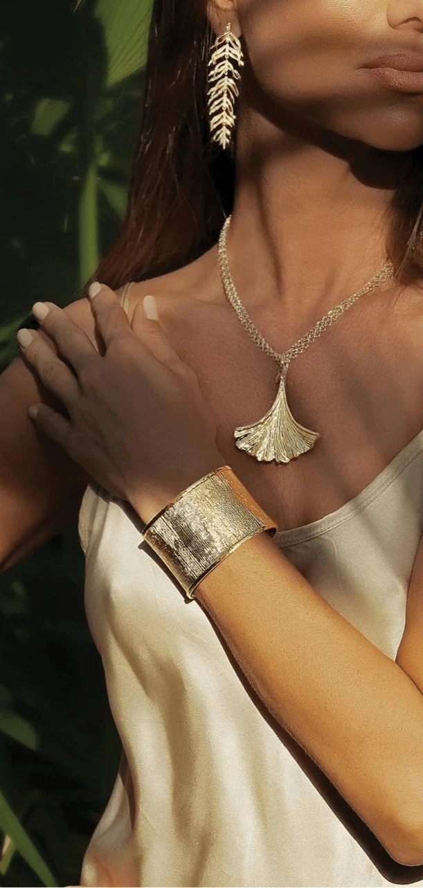 Palm Leaves Dangle Earrings - BTK COLLECTIONS