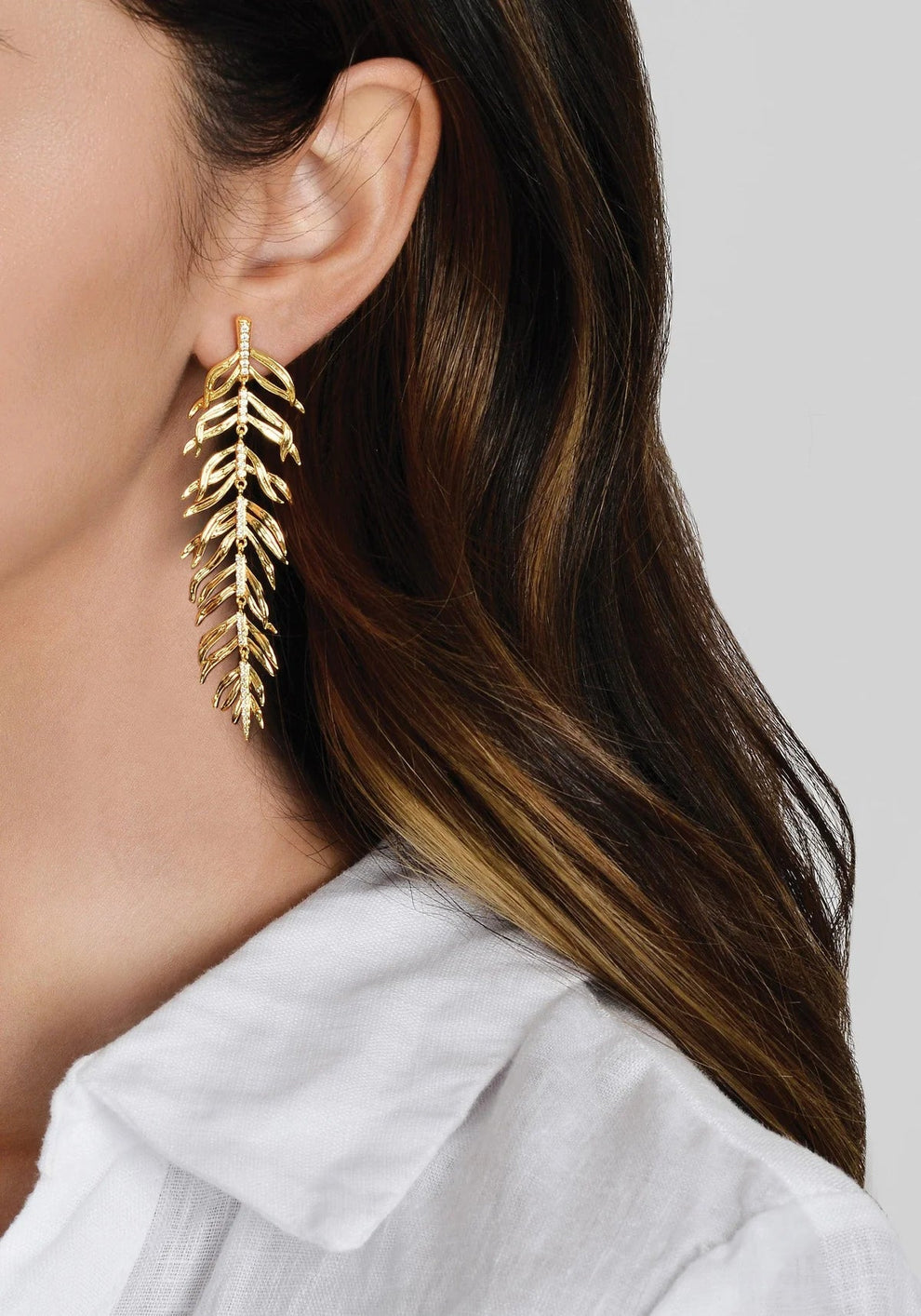 Palm Leaves Dangle Earrings - BTK COLLECTIONS