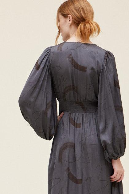 Print Satin Maxi Dress - BTK COLLECTIONS