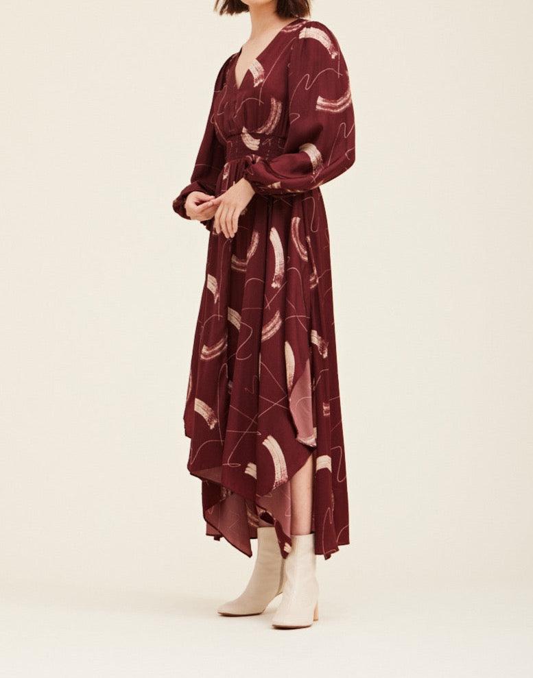 Print Satin Maxi Dress - BTK COLLECTIONS