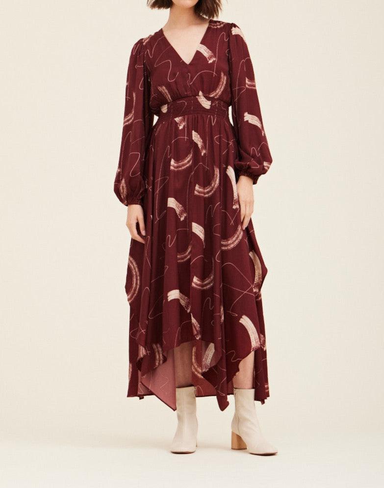 Print Satin Maxi Dress - BTK COLLECTIONS