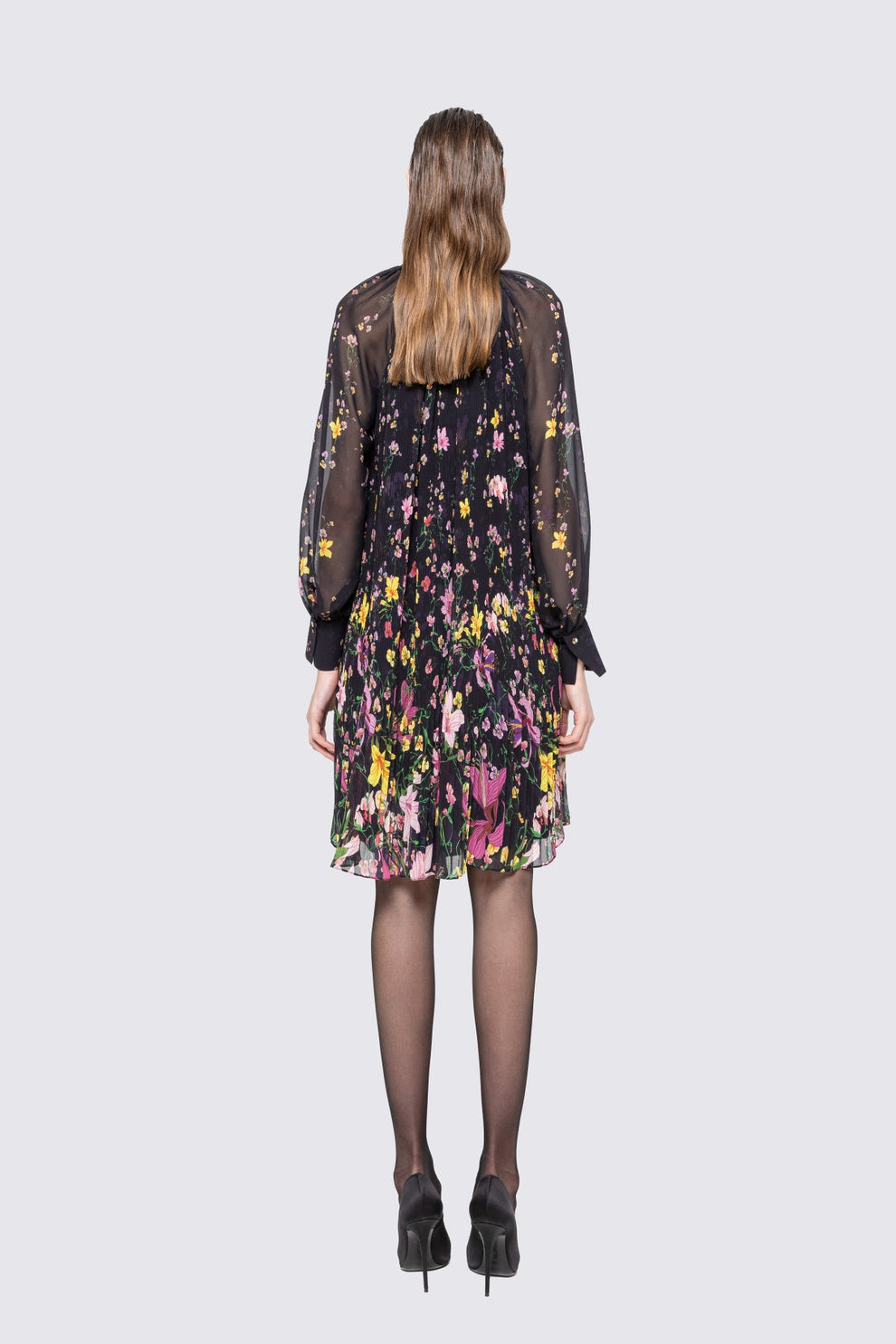 Scarf - detail pleated midi dress - BTK COLLECTIONS