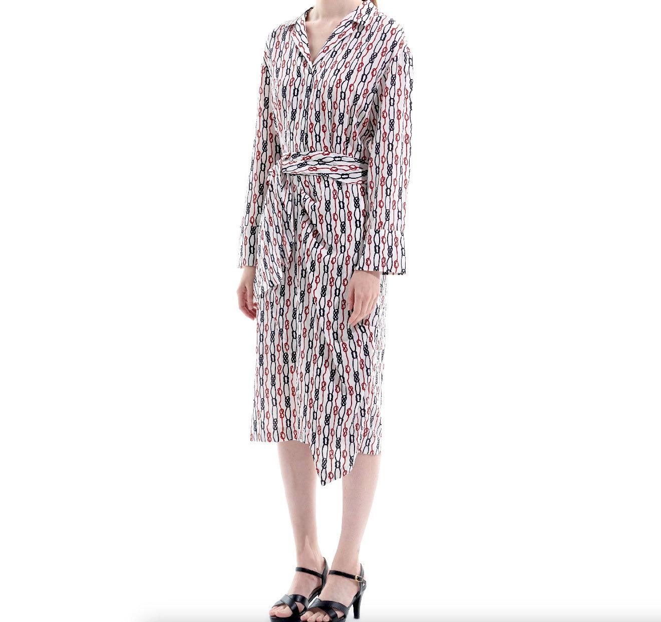 Silk Chain Printed Midi Dress - BTK COLLECTIONS