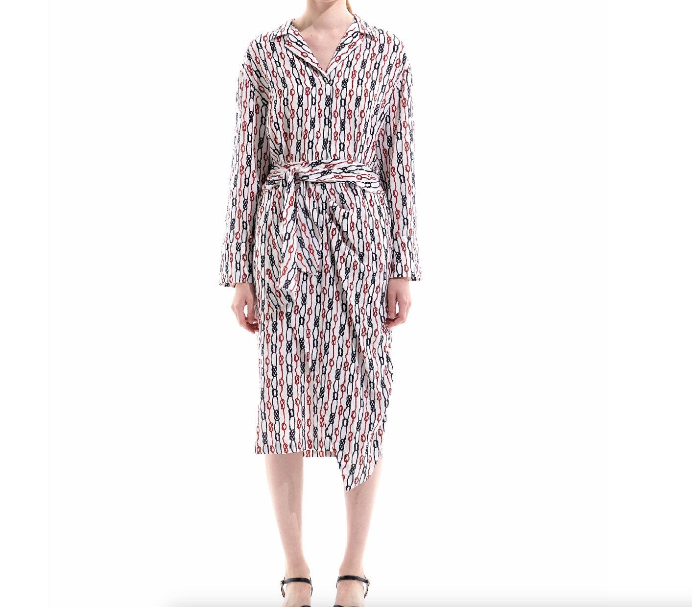 Silk Chain Printed Midi Dress - BTK COLLECTIONS