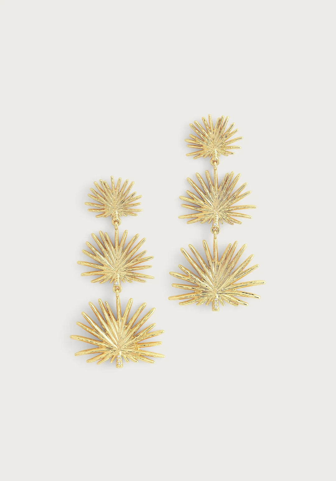 Small Triple Fan Palm Dangle Earrings - BTK COLLECTIONS