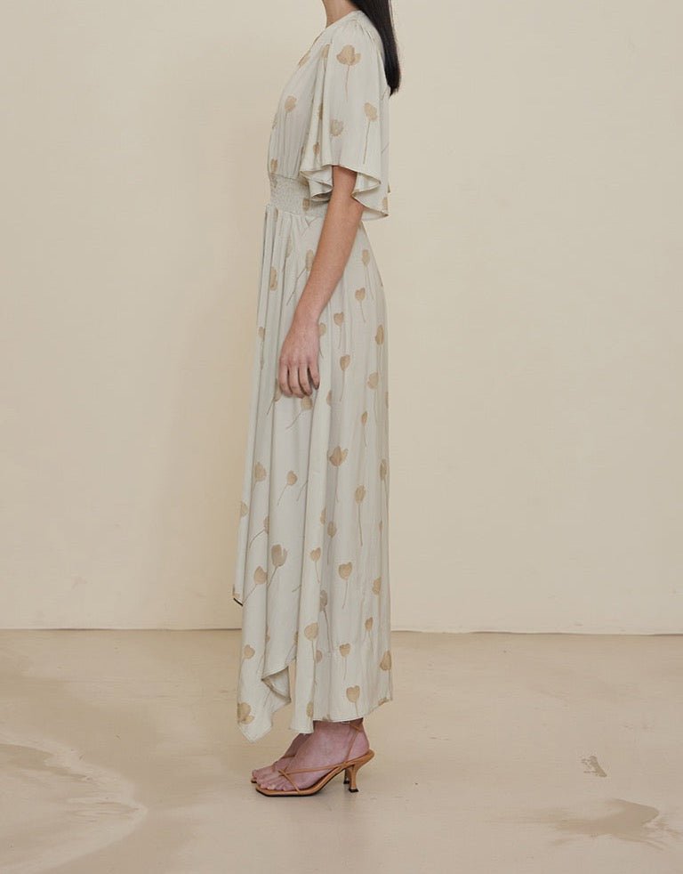 Watercolor Floral Print Dress - BTK COLLECTIONS