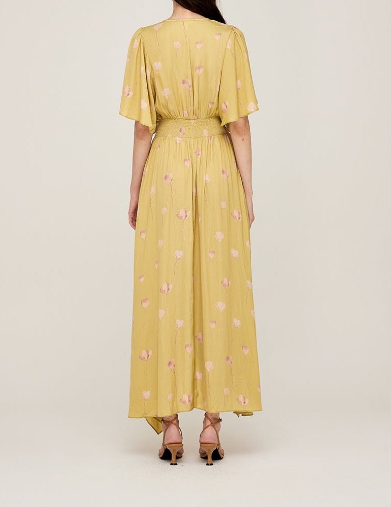 Watercolor Floral Print Dress - BTK COLLECTIONS
