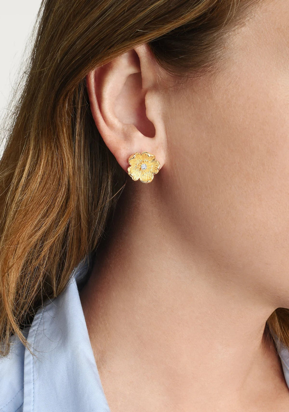 Wildflowers Gold Stud Earrings - BTK COLLECTIONS