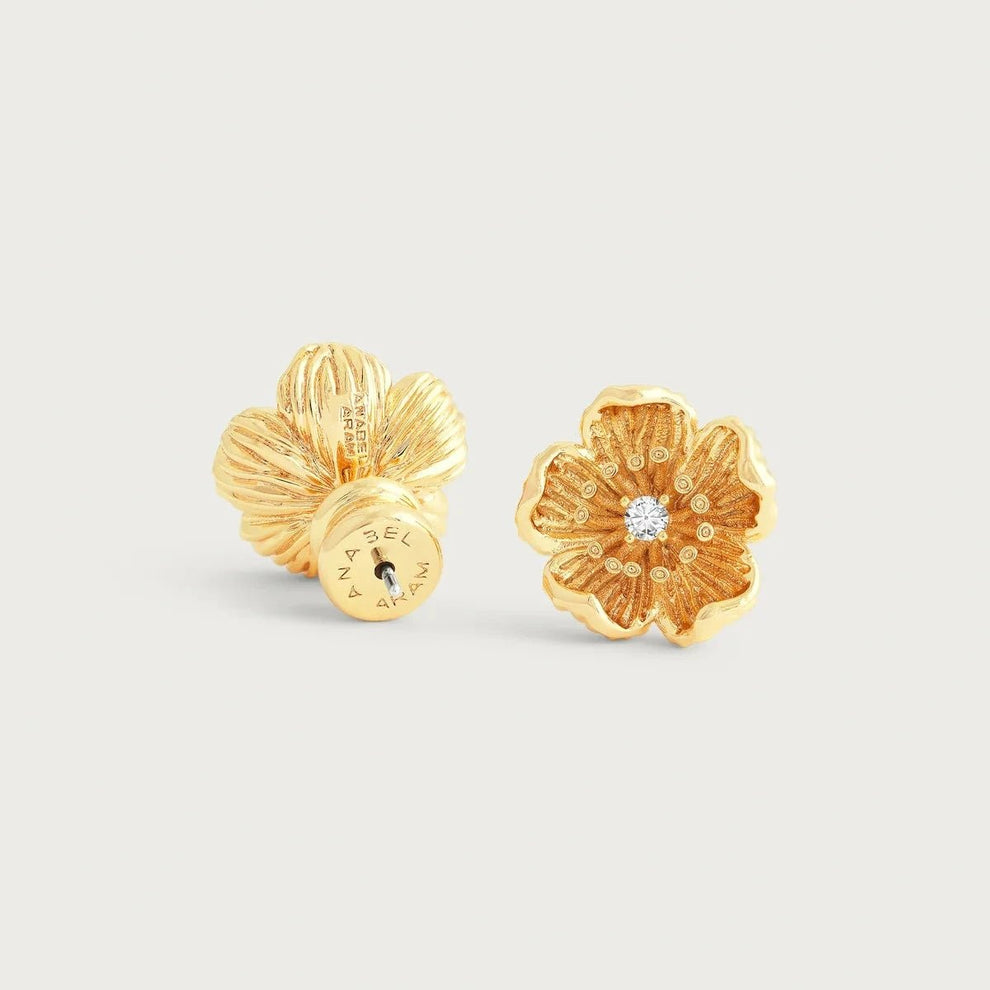 Wildflowers Gold Stud Earrings - BTK COLLECTIONS