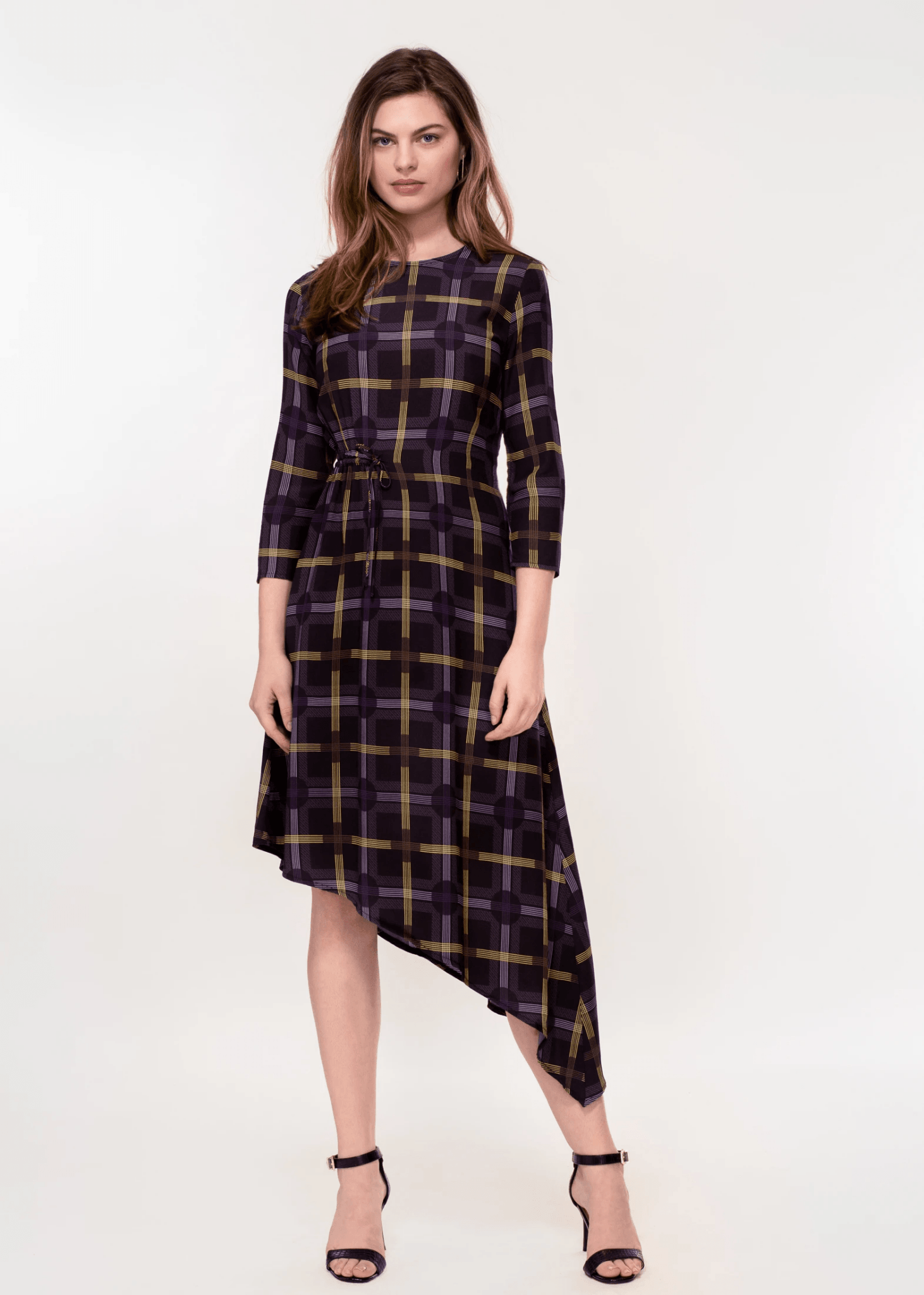 Azalea Dress in Spot Plaid Print - BTK COLLECTIONS