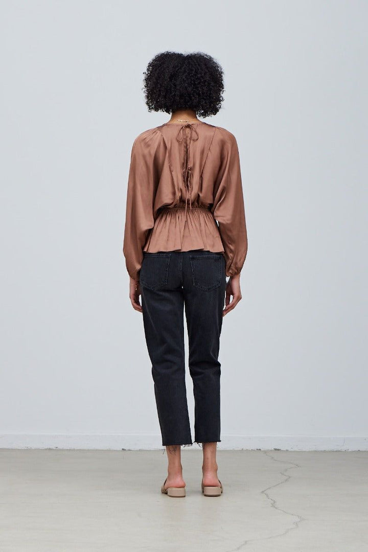 Back Tied Satin Blouse - BTK COLLECTIONS