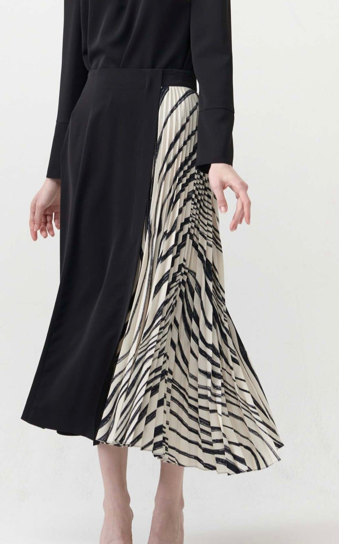Half Pleats Mix Skirt - BTK COLLECTIONS