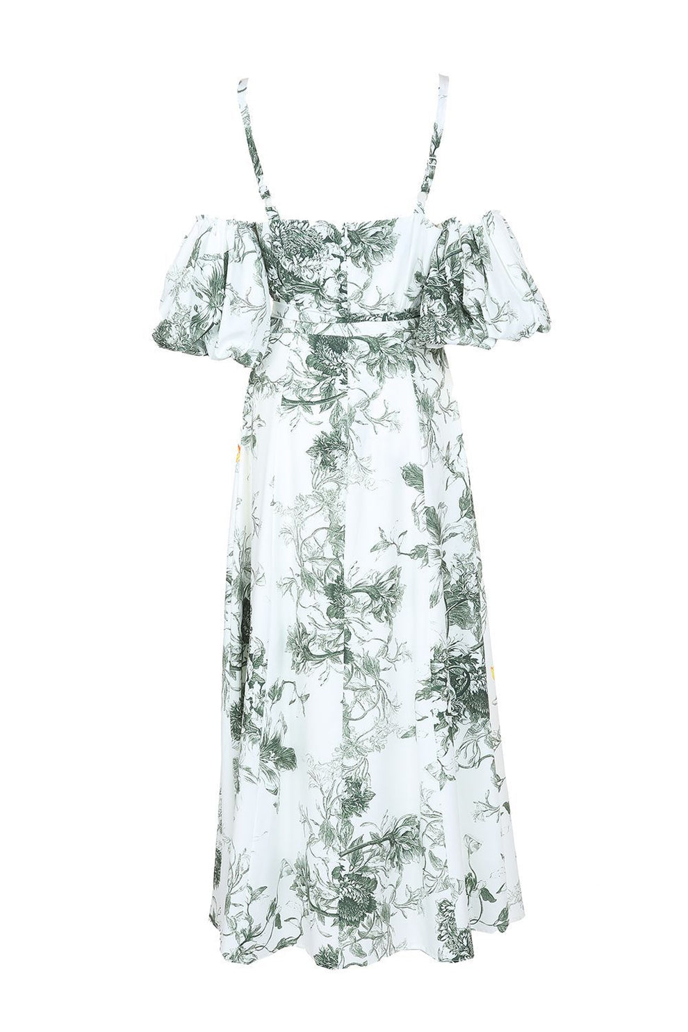 Tropical Color Falling Shoulder Off Maxi Dress - BTK COLLECTIONS