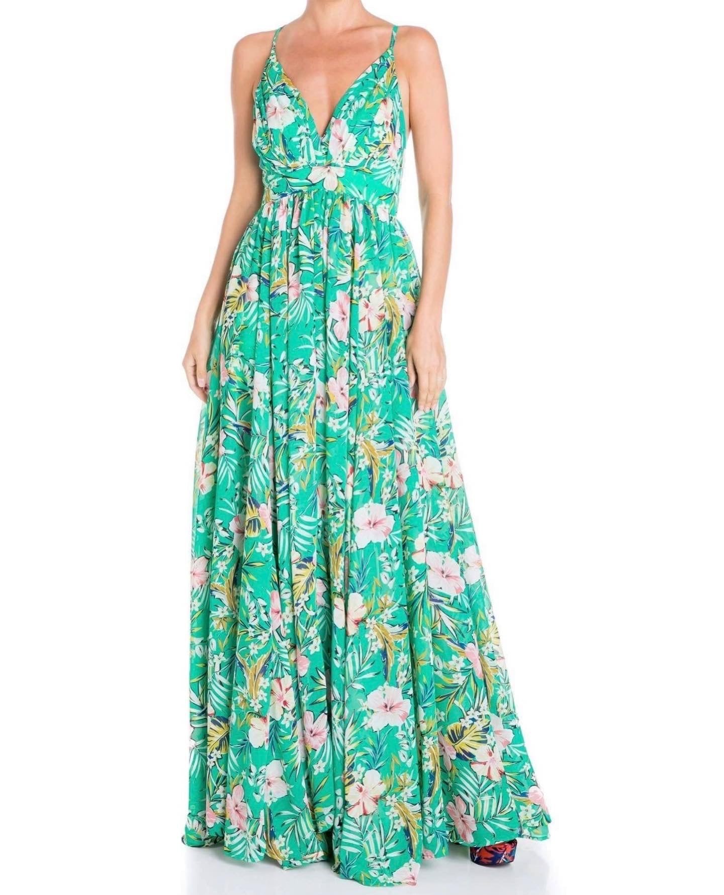 Enchanted Garden Maxi Dress - Garden Hibiscus: The Perfect Dress for Beach and Outdoor Weddings - BTK COLLECTIONS