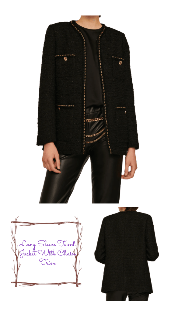 Making a Statement With the Long Sleeve Tweed Jacket With Chain Trim - BTK COLLECTION