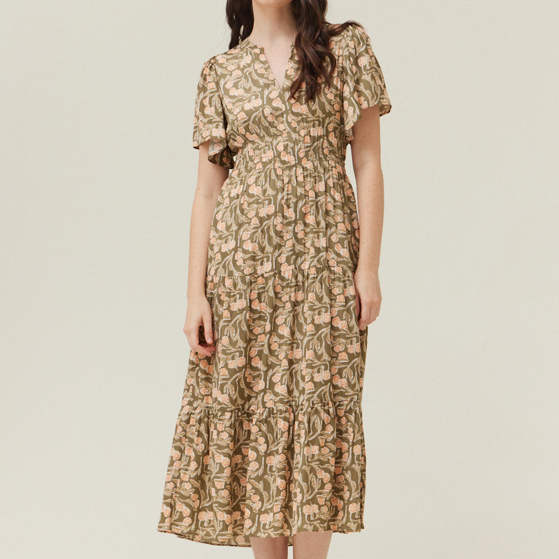 PRINTED MIDI DRESS