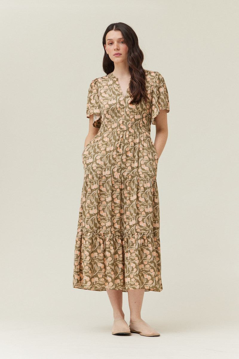 PRINTED MIDI DRESS