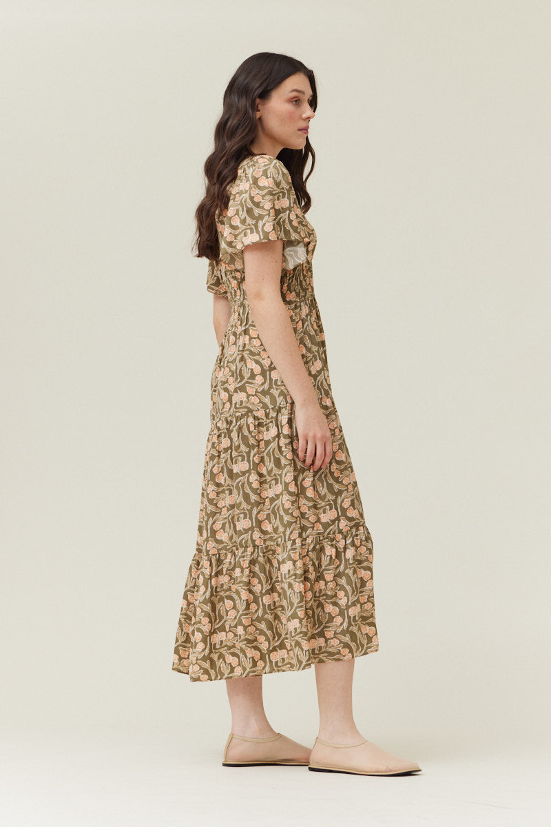 PRINTED MIDI DRESS