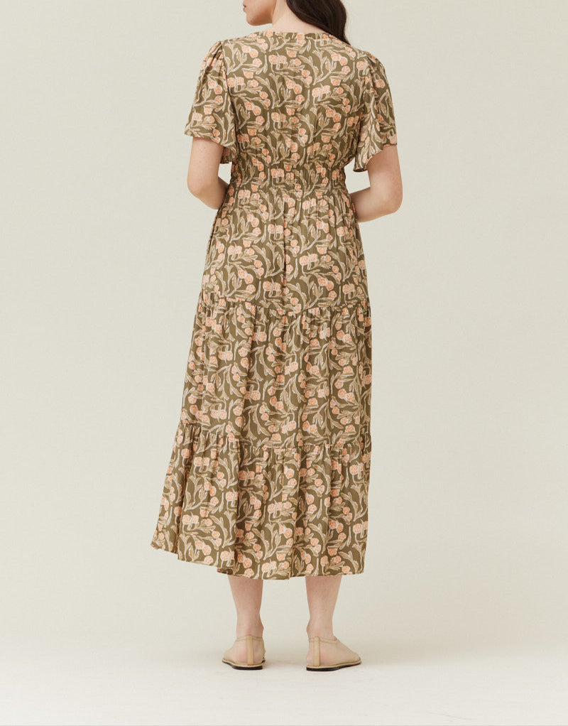 PRINTED MIDI DRESS - BTK COLLECTIONS