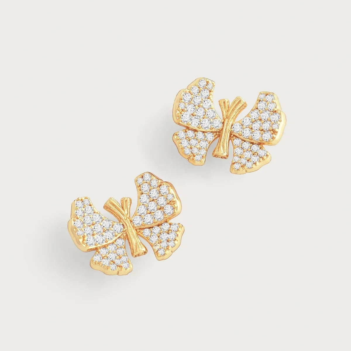 Butterfly White Pavé Stud Earrings