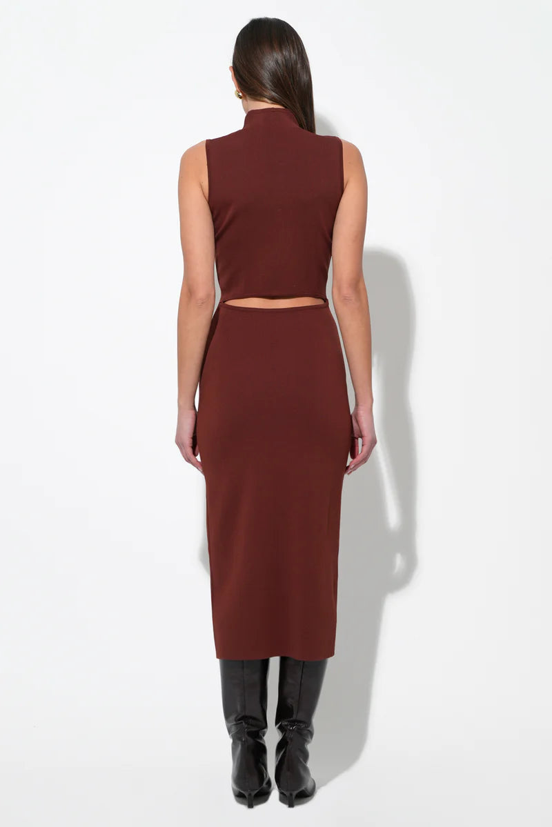 Trish Sculped Cut Out Knit Midi Dress