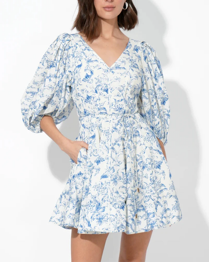 Clare Printed Fit and Flared Mini Dress
