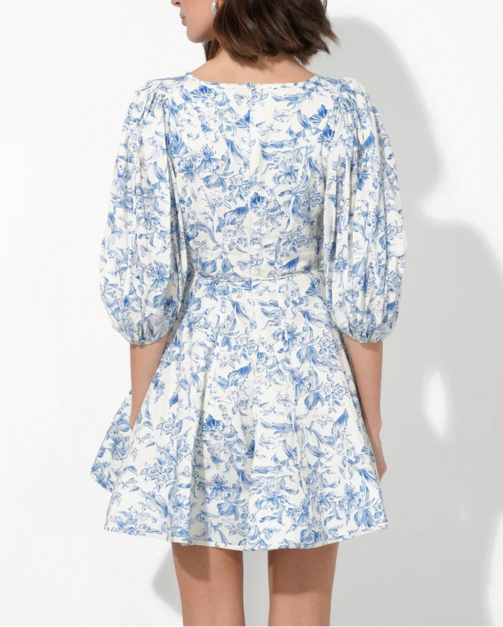 Clare Printed Fit and Flared Mini Dress