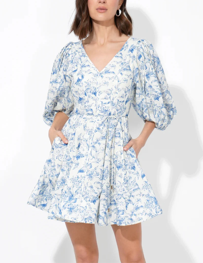 Clare Printed Fit and Flared Mini Dress