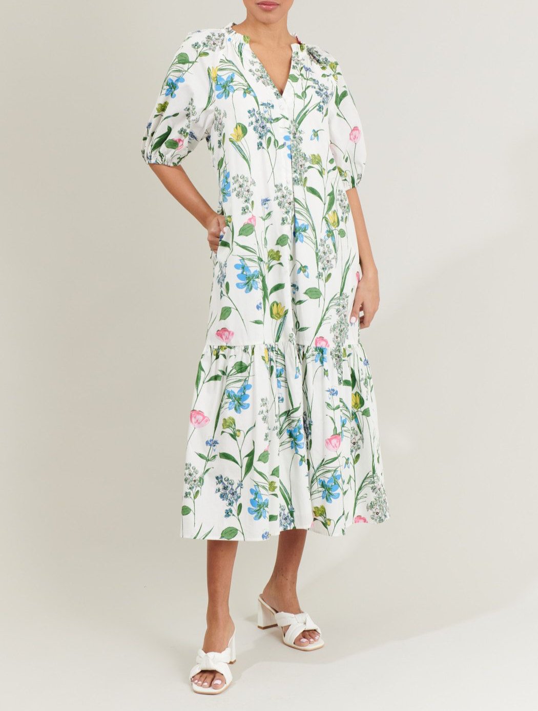 Clove Garden Floral Wynette Tiered Midi Dress