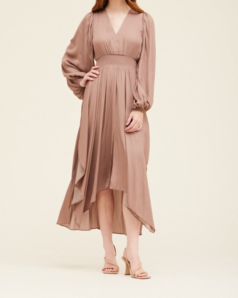 Dusty Orchid Solid Satin Maxi Dress_Grade &Gather_BTK COLLECTION