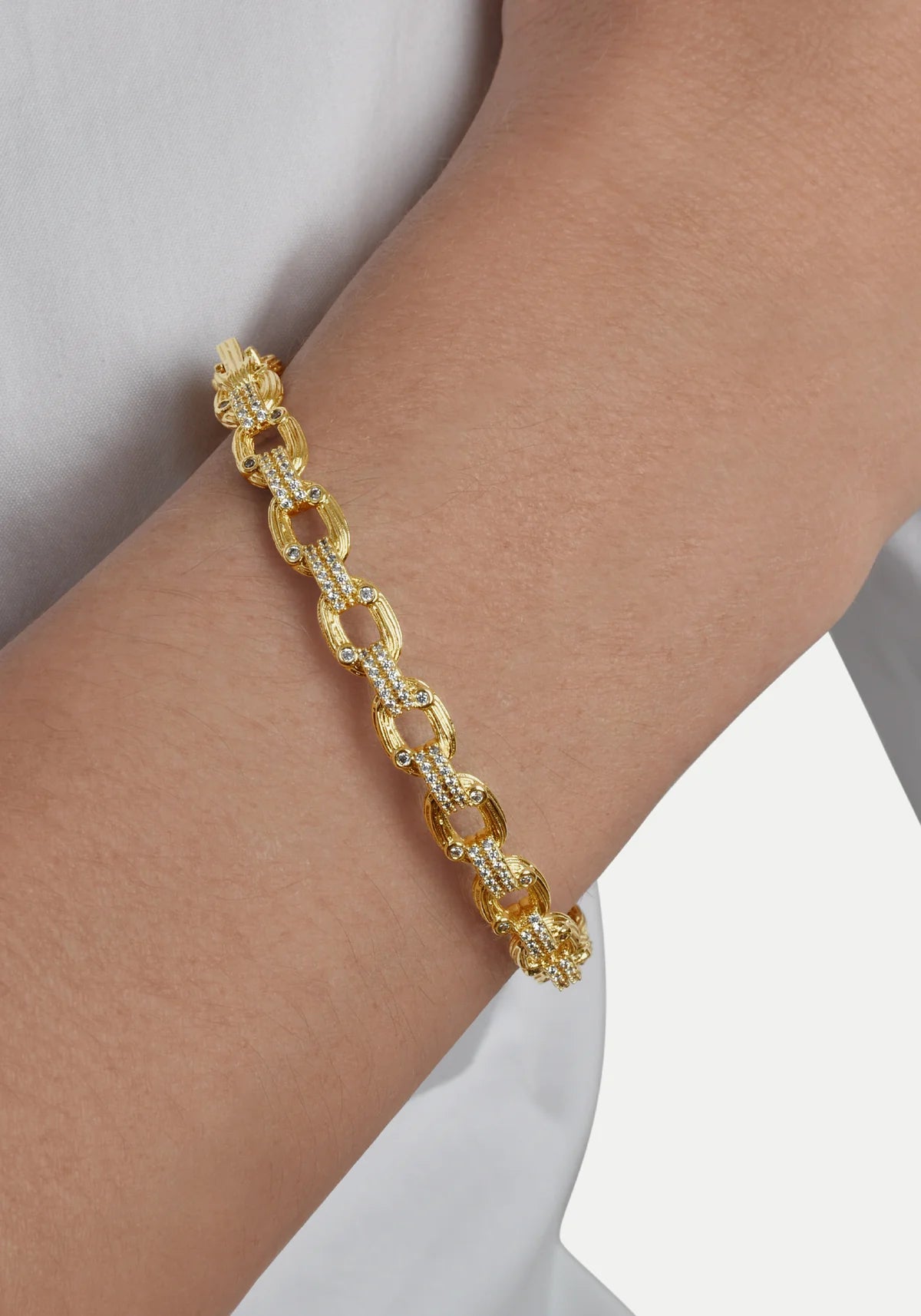 Enchanted Forest Chain Hinged Bangle - BTK COLLECTIONS