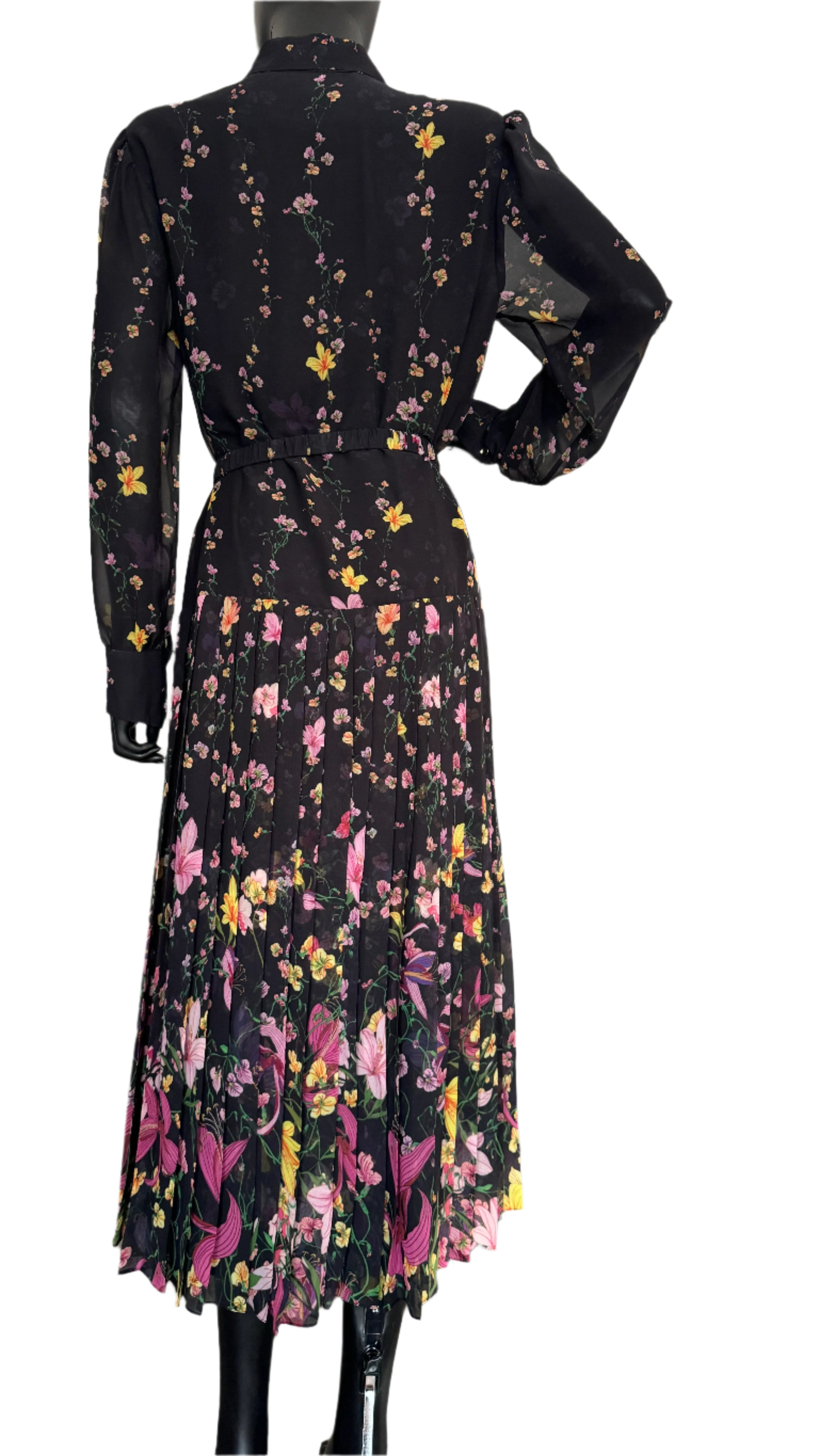 Floral Print Pleated Midi Dress