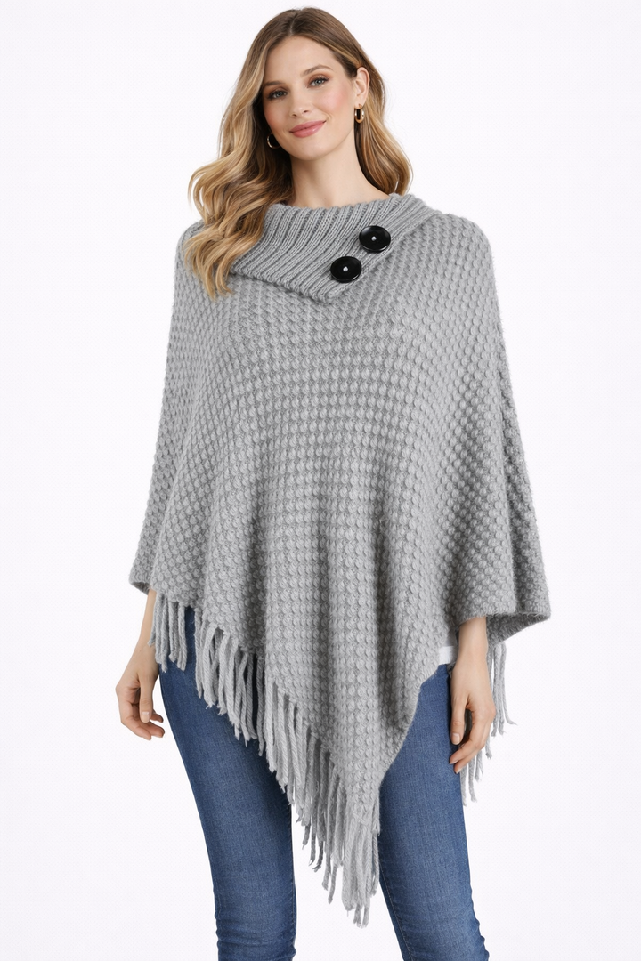 Cozy wool poncho for fall fashion